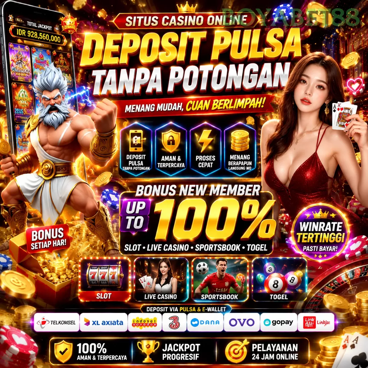 Main boyabet88q Menang Jackpot Besar